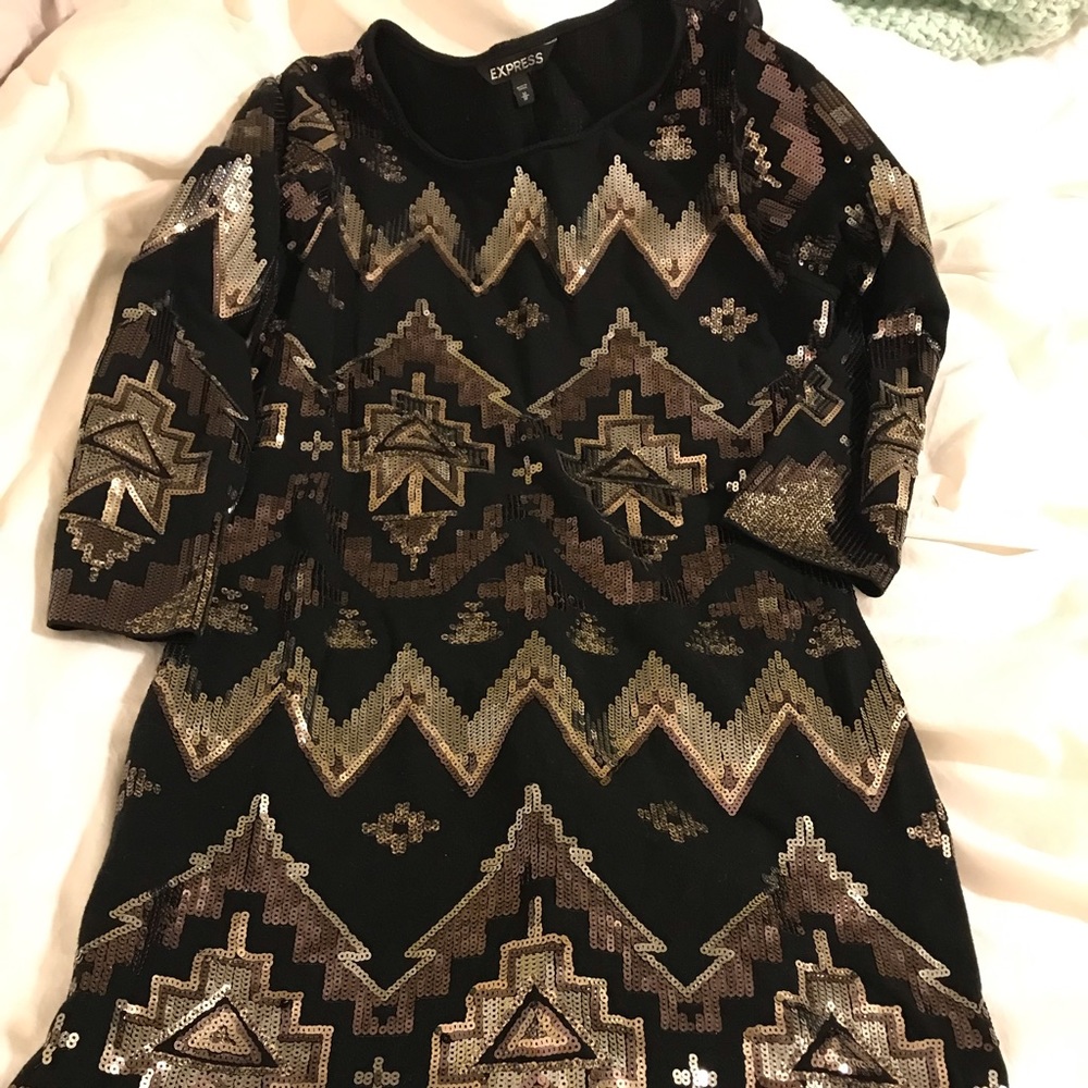 Express sequined dress fitted